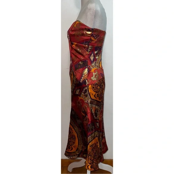 Y2K Nicole Miller Collection Silk Blend Strapless Dress - Picture 3 of 11
